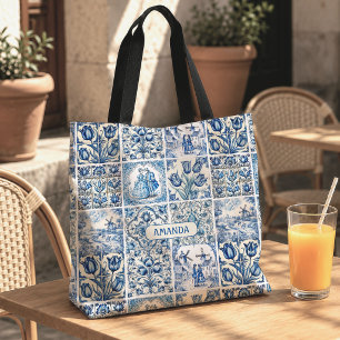 Elegante blaue Country-Blumen-Toile