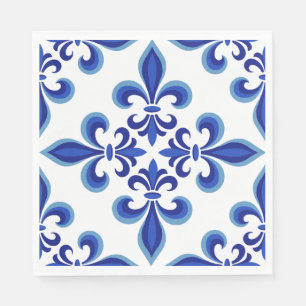 Elegante blaue Damast-Lunch-Napkins Serviette