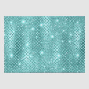 Elegante blaue Diamanten Metallglanz-Muster Seidenpapier