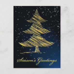 elegante blaue festliche Weihnachts-Grußpostkarten Feiertagspostkarte