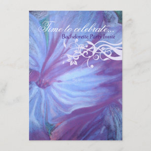 Elegante blaue Fliedern Blumenbachelorette lädt Einladung