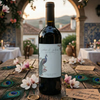 Elegante Blaue Flora Pfau Hochzeitweilige Weinmark