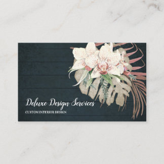 Elegante, blaue Flora und Fauna Visitenkarte