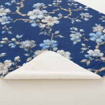Elegante blaue Floral-Decke