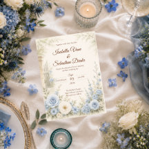 Elegante blaue Floral-Hochzeit