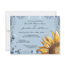 Elegante blaue florale Hochzeitsshower-Einladung