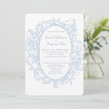 Elegante blaue florale Open-House-Hochzeitsfeier I