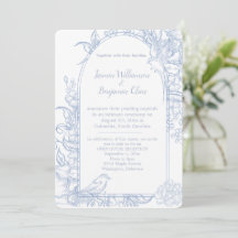 Elegante blaue florale Open-House-Hochzeitsfeier I