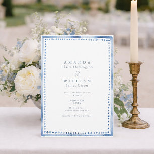 Elegante blaue französische Landsitz-Hochzeitseinl Einladung
