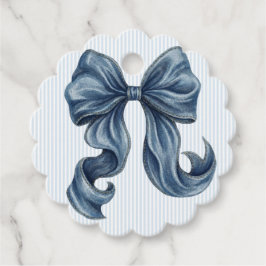 Elegante blaue gestreifte Baby Shower Geschenkanhänger