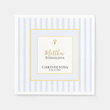 Elegante Blaue Gold-Taufe