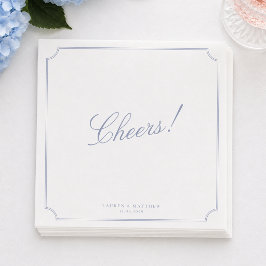 Elegante blaue Hochzeitsservietten mit Rahmen Serviette