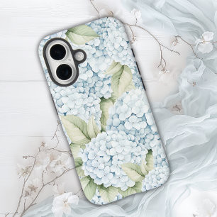 Elegante Blaue Hortensien Aquarell  iPhone 16 Hülle