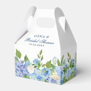 Elegante Blaue Hortensien Aquarell Grün Geschenkschachtel