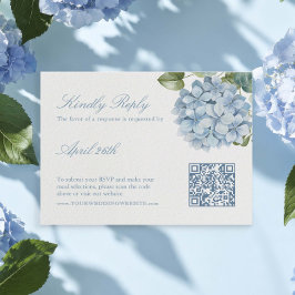 Elegante Blaue Hortensien-Hochzeits-RSVP RSVP Karte