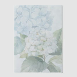 Elegante Blaue Hortensien Vellum-Overlay-Einladung
