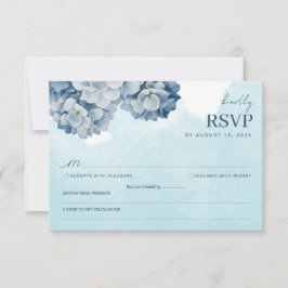 Elegante Blaue Hortensien-Wasserfarbe-RSVP-Karte RSVP Karte