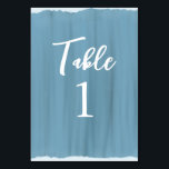 Elegante, blaue Imitate - Hochzeitslackierung Tischnummer<br><div class="desc">Ideal für Hochzeiten und Feiern mit dustigem Blau,  Marine,  Türkis oder Aquamarine. Diese Tischnummern ähneln handgemalten Gläsern. Geben Sie einfach die Zahlen mithilfe der Anpassungsfunktion ein. Finden Sie die passende Hochzeitsfestplatte und Zubehör in meinem Shop.</div>