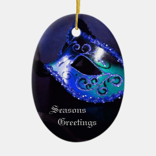 Elegante blaue keramikornament (Vorne)