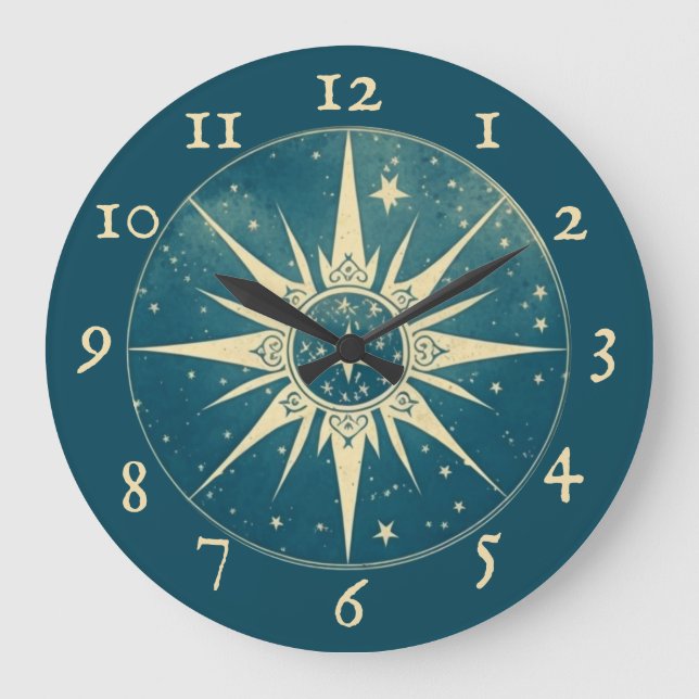 Elegante blaue kosmische Wall-Uhr Große Wanduhr (Vorderseite)
