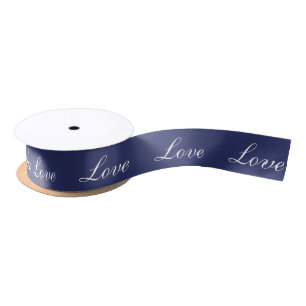 Elegante blaue "Liebe" Satinband