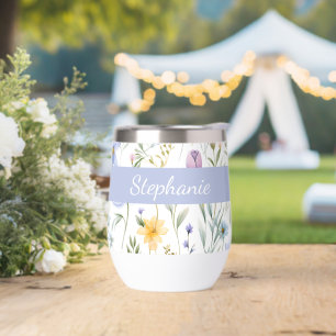 Elegante Blaue Lila Aquarell-Wildblume