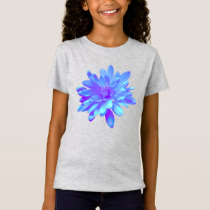 Elegante, blaue lila Blume T-Shirt