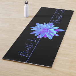Elegante, blaue lila Blume Yogamatte