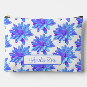 Elegante, blaue lila Blume Zubehörtasche