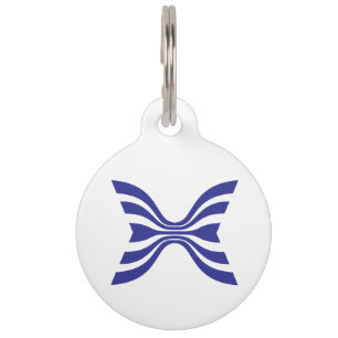 Elegante blaue Linien-Letter-X-Monogramm Haustiermarke