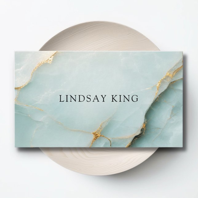 Elegante blaue Marmor-QR-Code-Visitenkarte Terminkarte (Elegant Blue Marble QR Code Business Card)