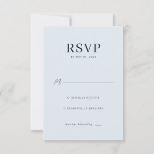 Elegante blaue minimalist RSVP-Einladung RSVP Karte