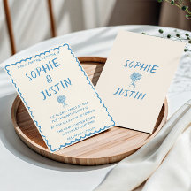 Elegante Blaue Minimalistische Handgezeichnete Hoc