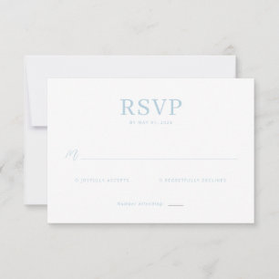Elegante Blaue Minimalistische RSVP Karte