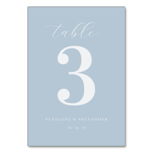 Elegante Blaue Minimalistische Tischnummer
