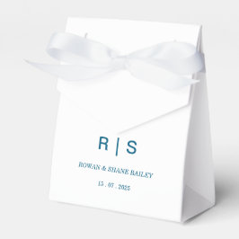Elegante blaue Monogramm-Geschenkbox für die Hochz Geschenkschachtel