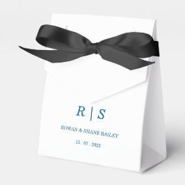 Elegante blaue Monogramm-Geschenkbox für die Hochz Geschenkschachtel