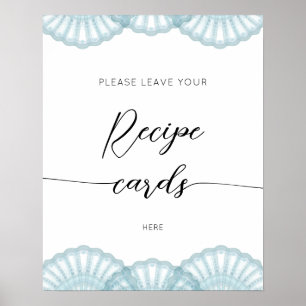 Elegante Blaue Muschel hinterlassen Sie Ihre Reze Poster