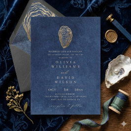 Elegante blaue nautische Hochzeitseinladung Einladung