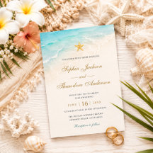 Elegante Blaue Ozean-Seesterne-Hochzeit