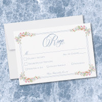 Elegante blaue Pastell-Wildblumen-Rand-Hochzeit