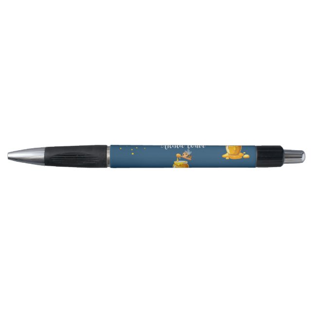 Elegante Blaue personalisierte Waben Stift (Vorderseite)