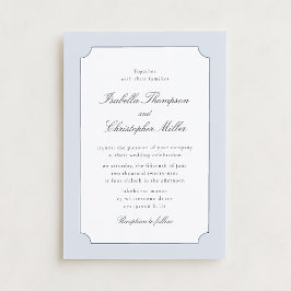 Elegante blaue Rahmen-Hochzeitseinladungskarte Kró Einladung