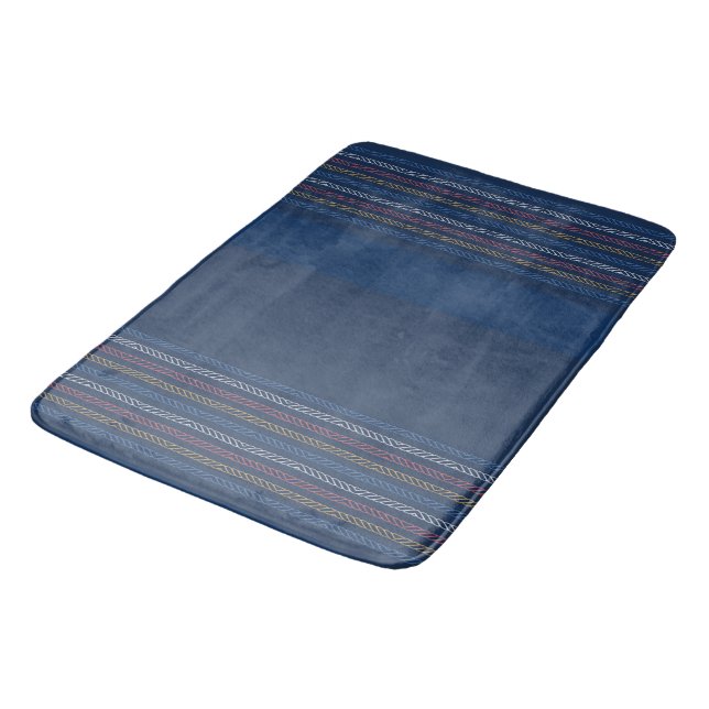 Elegante blaue Regatta gestreift Badematte (Schrägansicht)