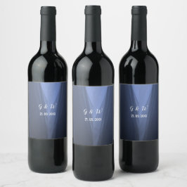 Elegante Blaue Romantische Wine & Sparkling Weinka Weinetikett