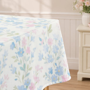 Elegante blaue rosa Blumen-Tischdecke Tischdecke