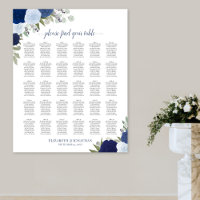 Elegante blaue Rose 30 Tabelle Seating Chart