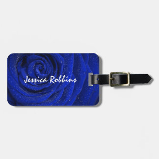 Elegante blaue Rose Blume Gepäckanhänger