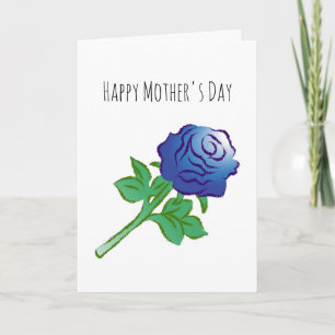 Elegante Blaue Rose Karte