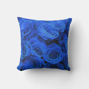 Elegante blaue Rosen blaue Blumen blaues Floral Kissen Für Draußen